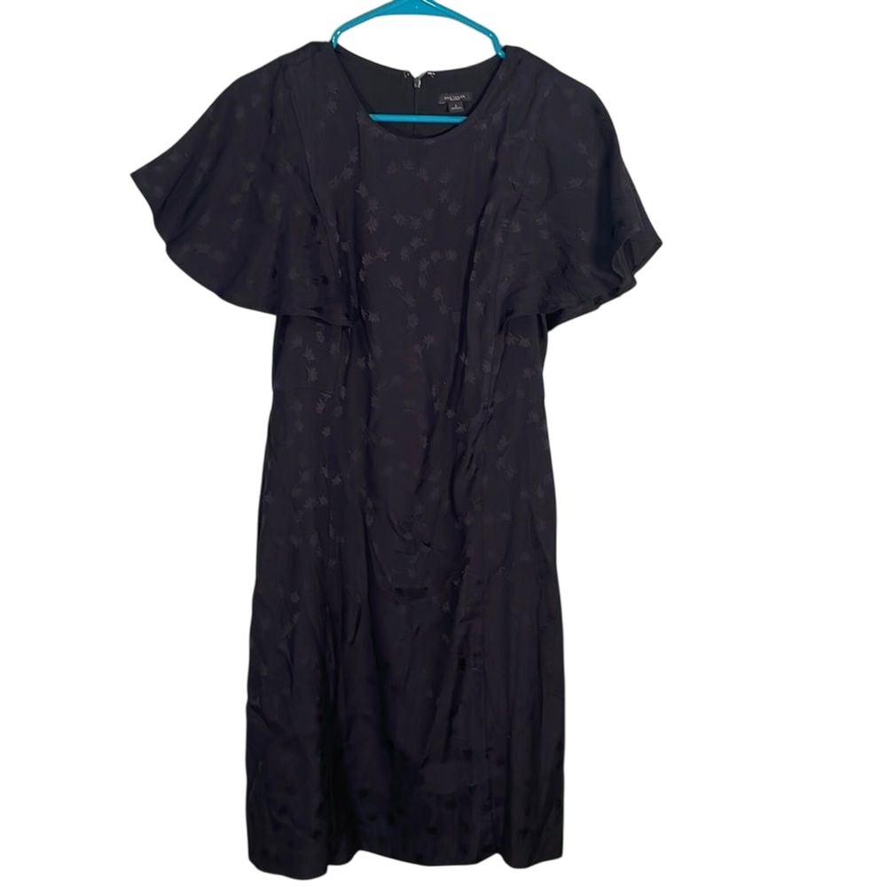 Ann Taylor‎ factory Flutter Sleeve Sheath Dress Black size 4
